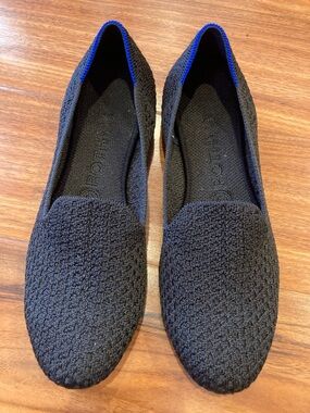 Rothy's Black Honeycomb Round Toe Flats Shoes Work Office Casual Size 8
